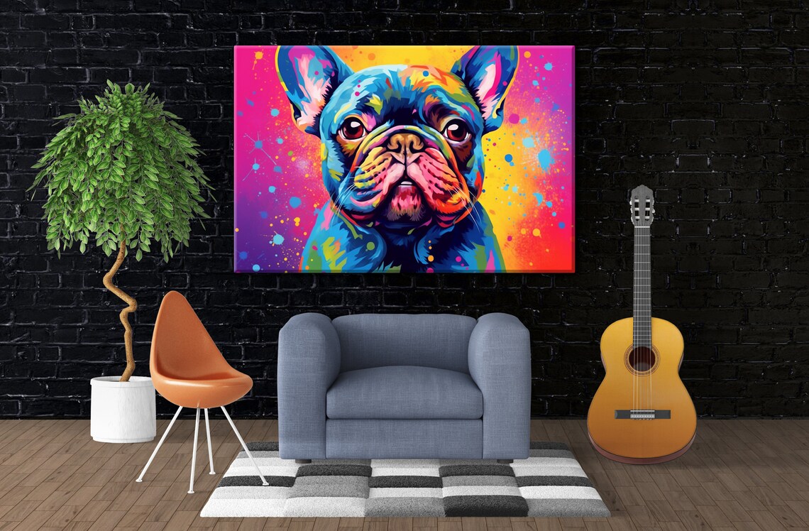 French Bulldog Portrait Art Print, Colorful Frenchie - Image 3