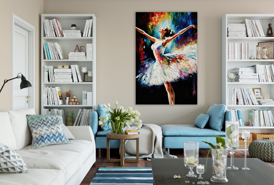 Ballerina Painting Print Reproduction Graceful Ballet Artwork Giclee Print - Image 2