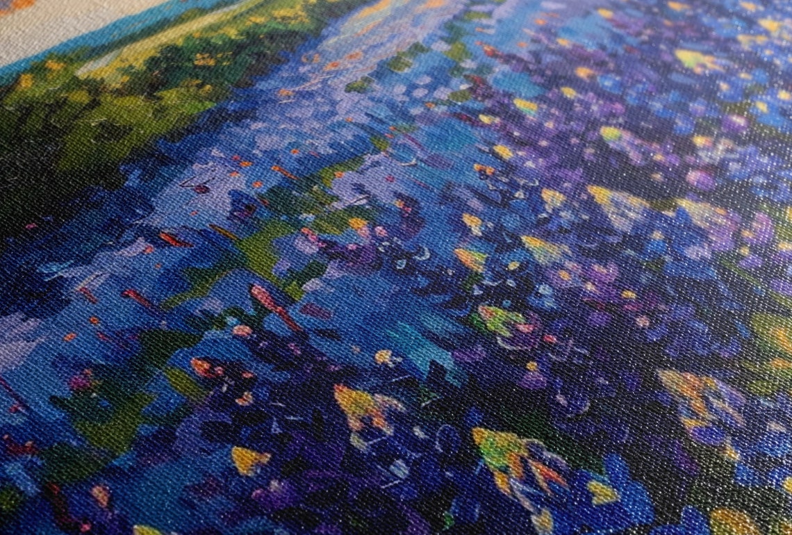 Texas Bluebonnet Field Sunset Glow Rolling Hills Spring Poster - Image 2