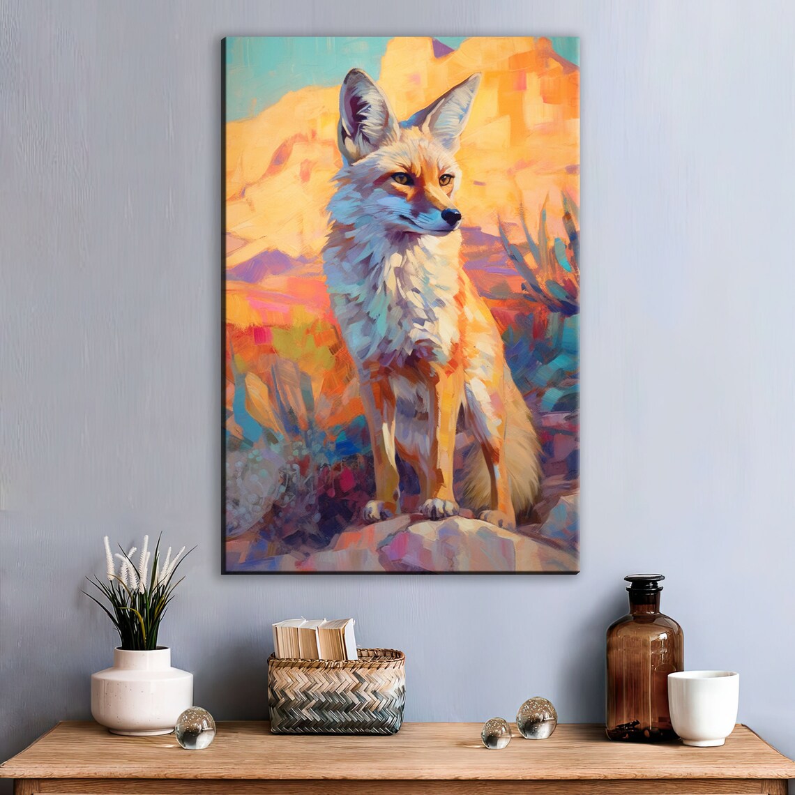 Desert Fox Portrait, Southwest Animal Art Print - Image 3