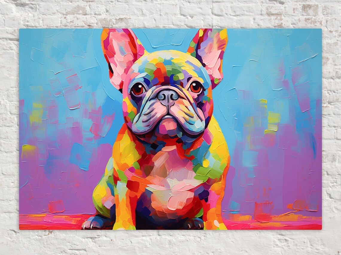French Bulldog Pop Art Print, Cute Large Frenchie