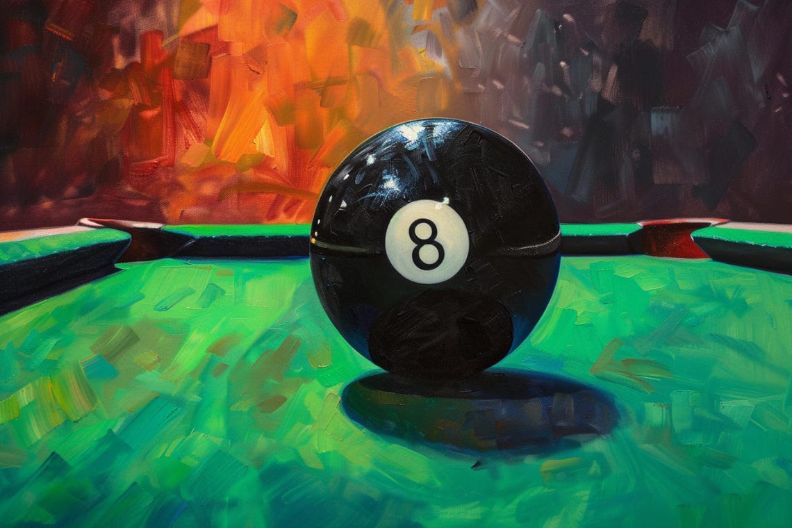 Classic 8 Ball Pool Table Scene Oil Painting Billiards Game Room Print - Image 5