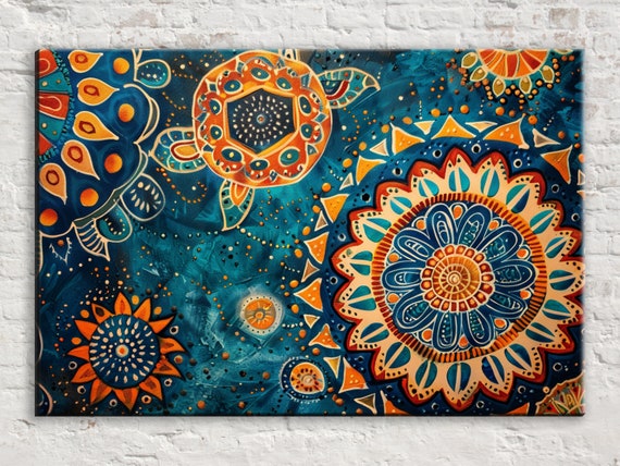 Eclectic Dreams Boho Water Design Pattern Gicle Print On Gallery Wrapped Artist Ready To Hang Available In Extra Large Sizes
