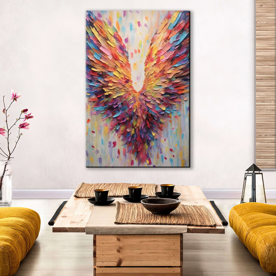 Angel Wings Celestial Art Print, Abstract Modern - Image 2
