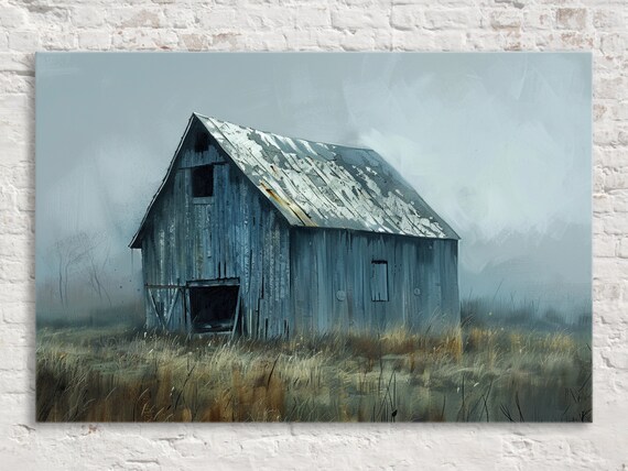 Rustic Farmhouse Barn Art Print, Farmhouse Wall Decor