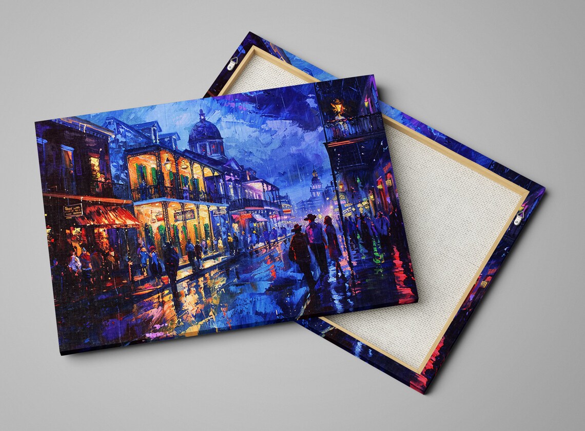 French Quarter Hues New Orleans Purple Rain Art Print - Image 3