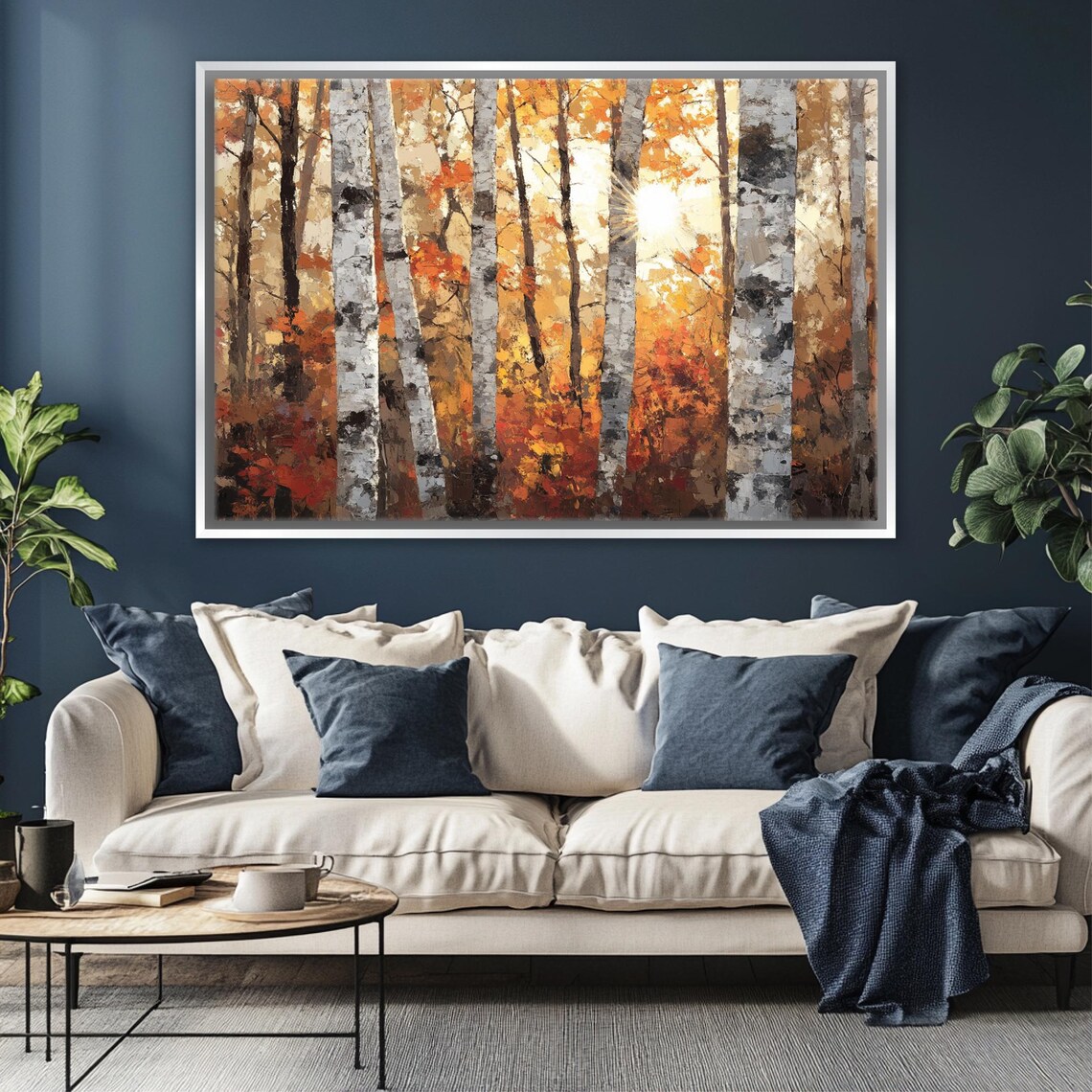Autumn Birch Tree Art Print, Cozy Fall Wall Decor - Image 3