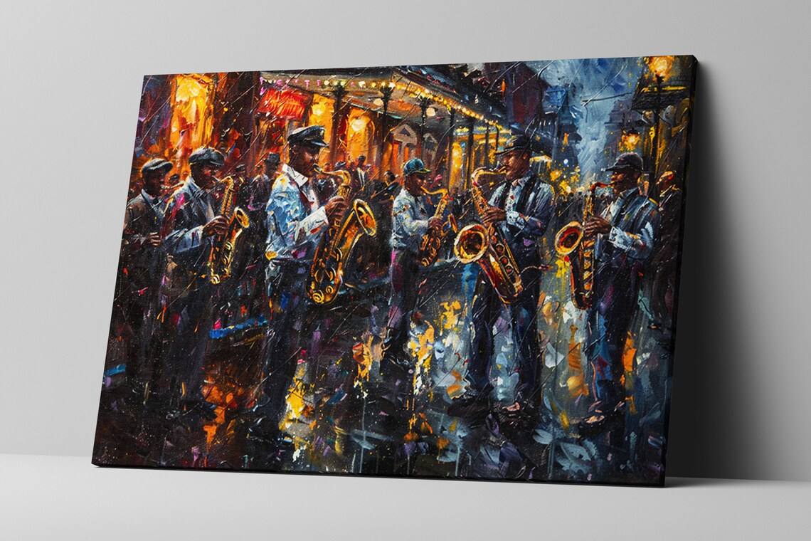 New Orleans Nights Bourbon Street Jazz Band Art Print - Image 5