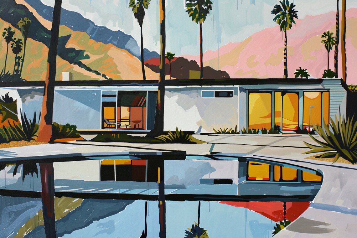 Palm Springs House, Retro Mid-Century Modern Art Print - Image 5