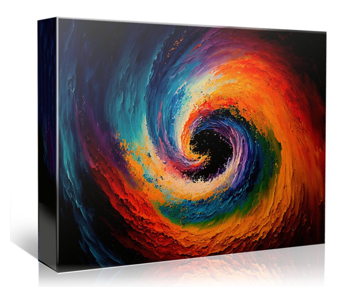 Colorful Black Hole Galaxy Spiral Cosmic Swirl Outer Space Art Poster - Image 4