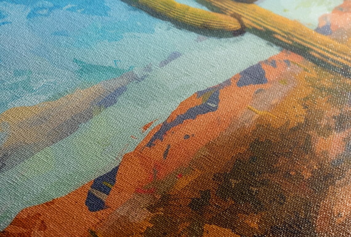 Solitude Sentinel Saguaro Cactus Painting Print - Image 3