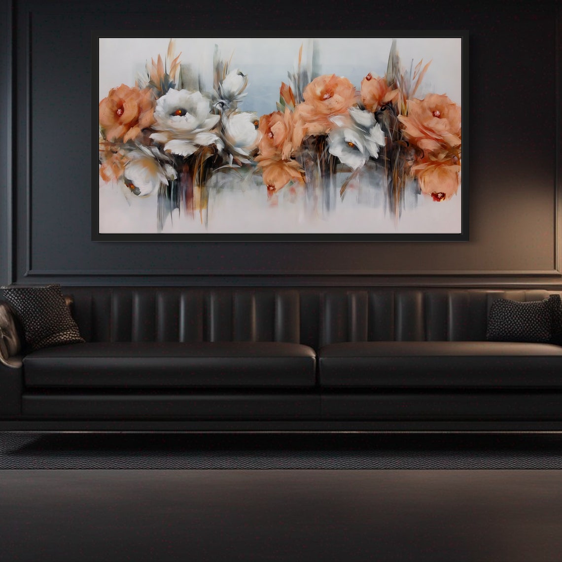 Floral Canvas Art Flower Painting Modern Wall Decor Elegant Botanical Artwork Ready To Hang