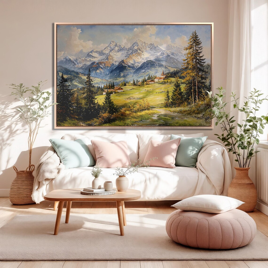 Rustic Mountain Landscape Art Print, Country Scene - Image 5