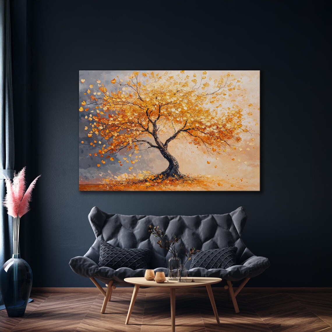 Autumn Tree with Golden Orange Leaves Nature Elegant Art Poster - Image 5