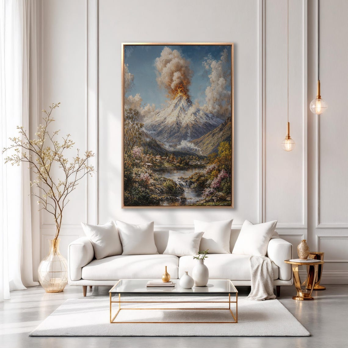 Volcanic Eruption Dramatic Landscape Mountain Art Framed Print Wall Art Rustic Nature Art Large Wall Art Ready To Hang - Image 6