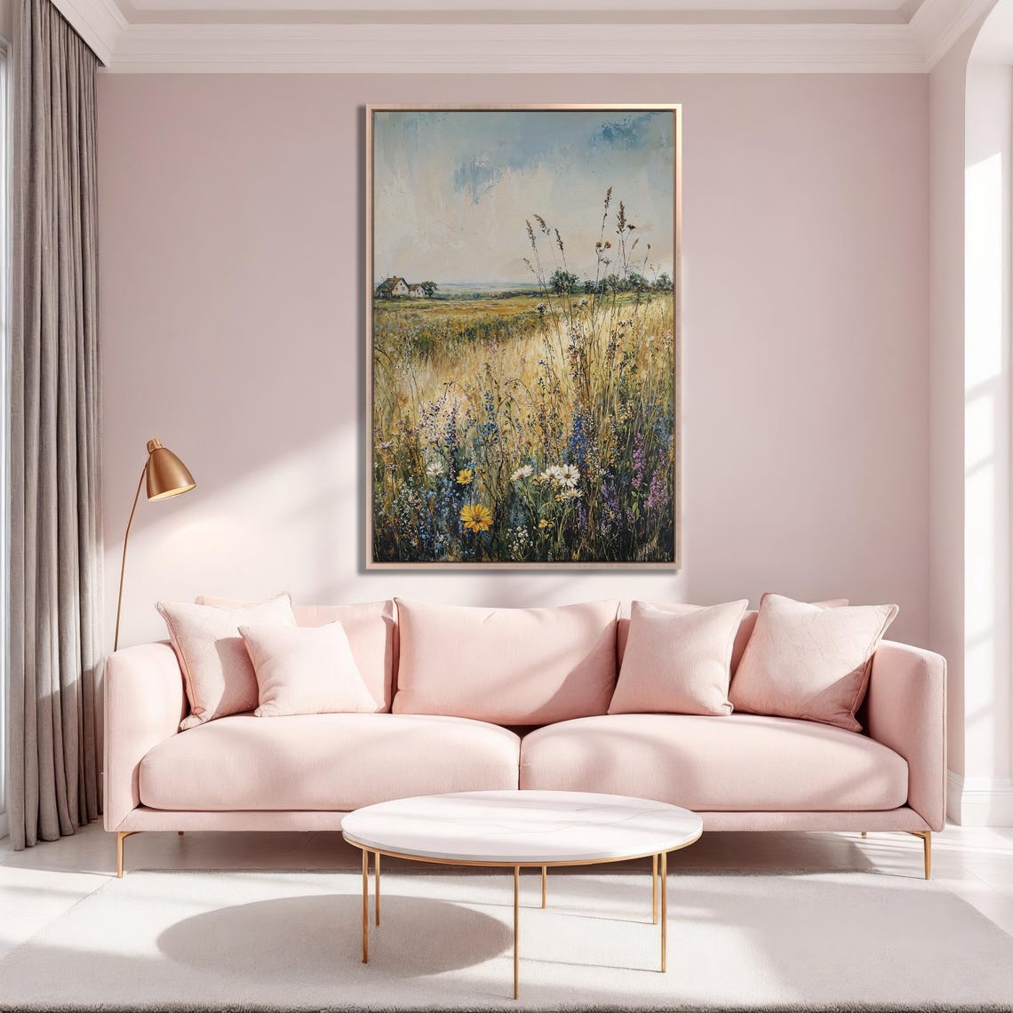 Summer Wildflower Meadow With Distant Farmhouse and Sky Poster - Image 5