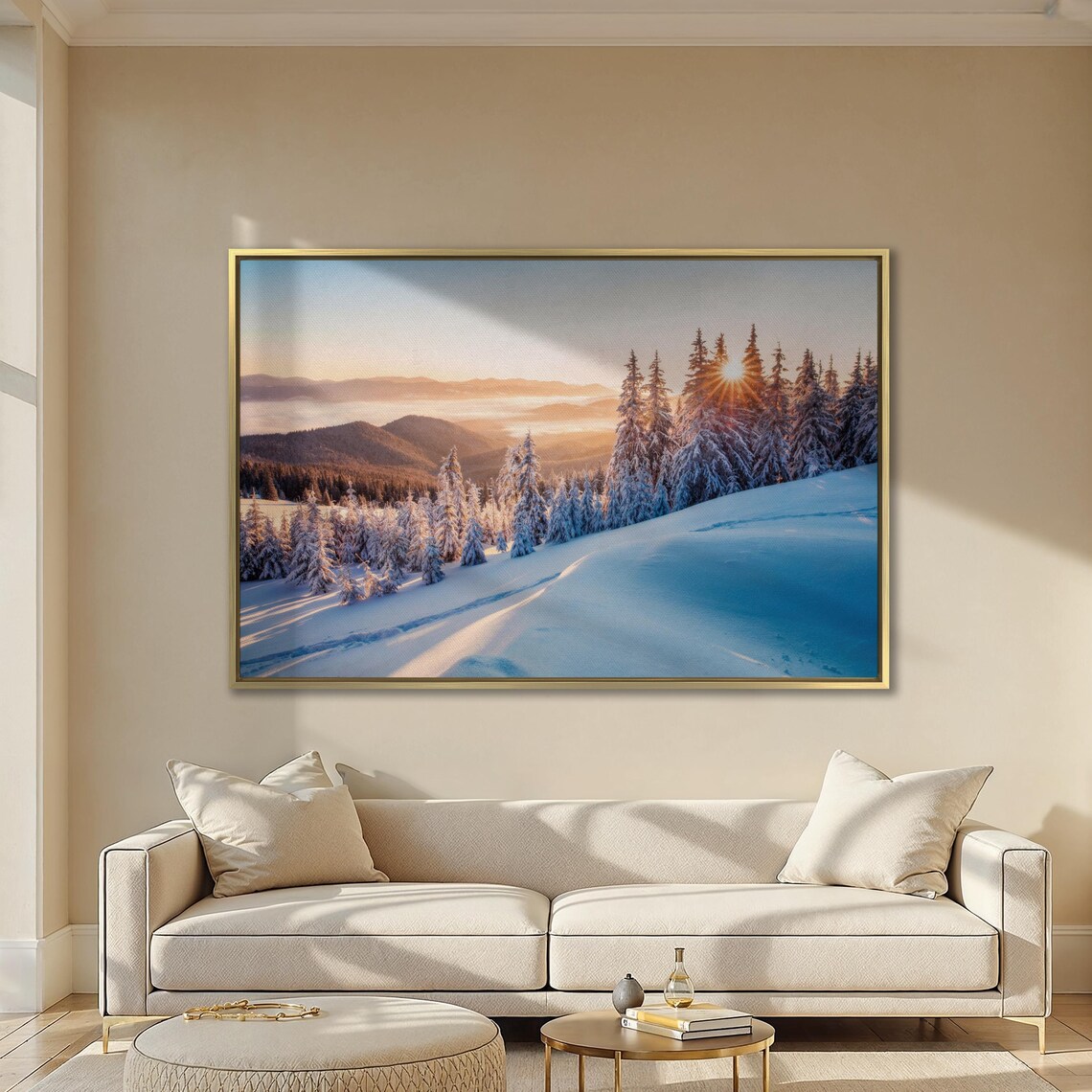 Snowy Spruce Trees Winter Morning Mountain Valley Photography Print - Image 2