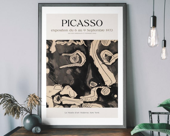 Pablo Picasso Exhibition Print, Vintage Cubism Poster