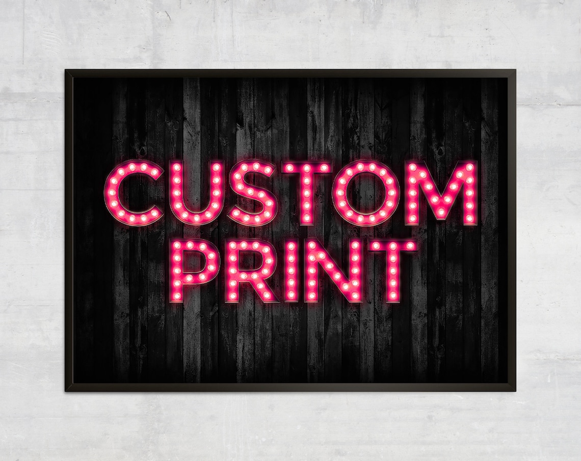 Personalised Pink Bulb Letters Quote Art Print
