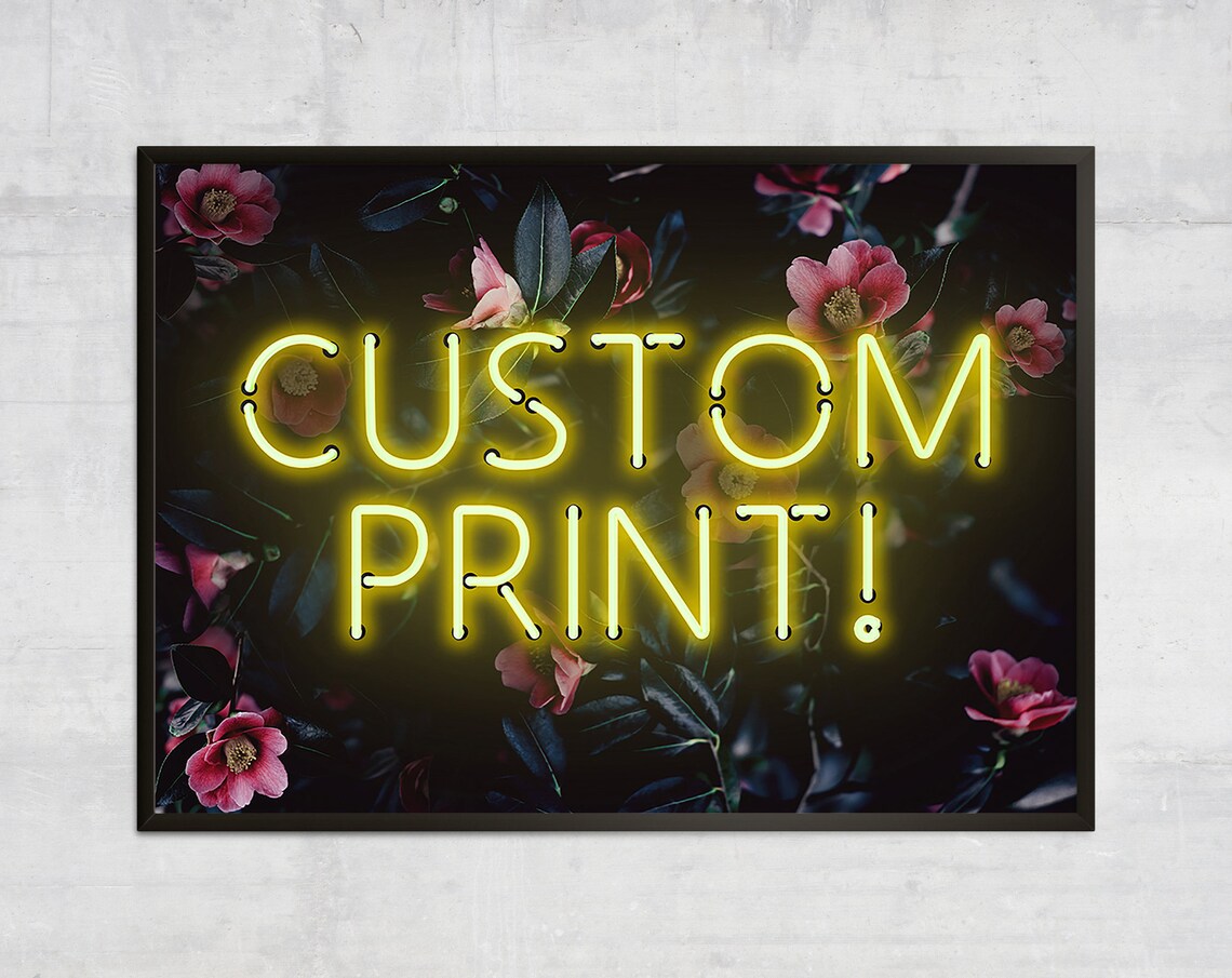 Personalised Yellow Neon Botanical Floral Poster
