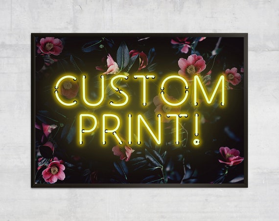 Personalised Yellow Neon Botanical Floral Poster