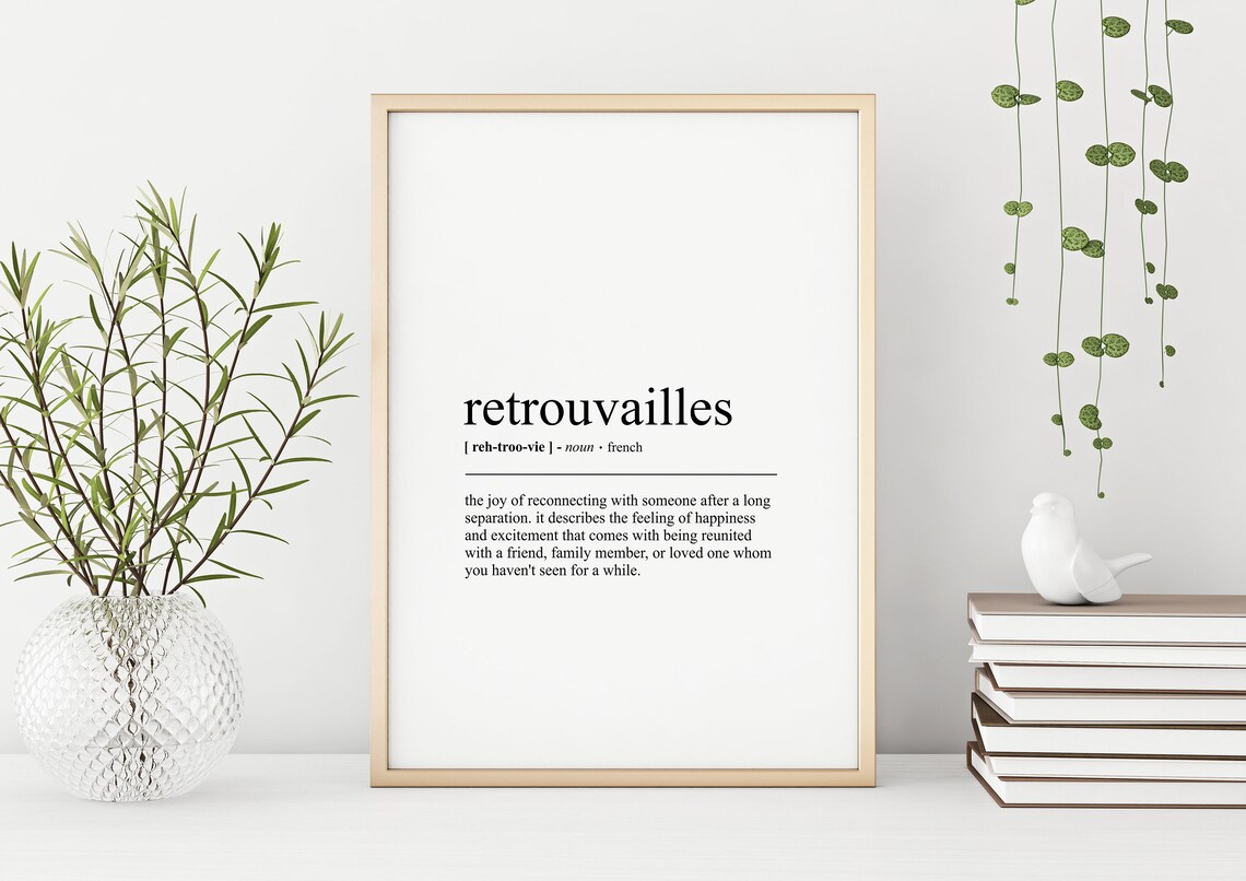 Retrouvailles Funny Definition Art Print, French Wall Art - Image 3