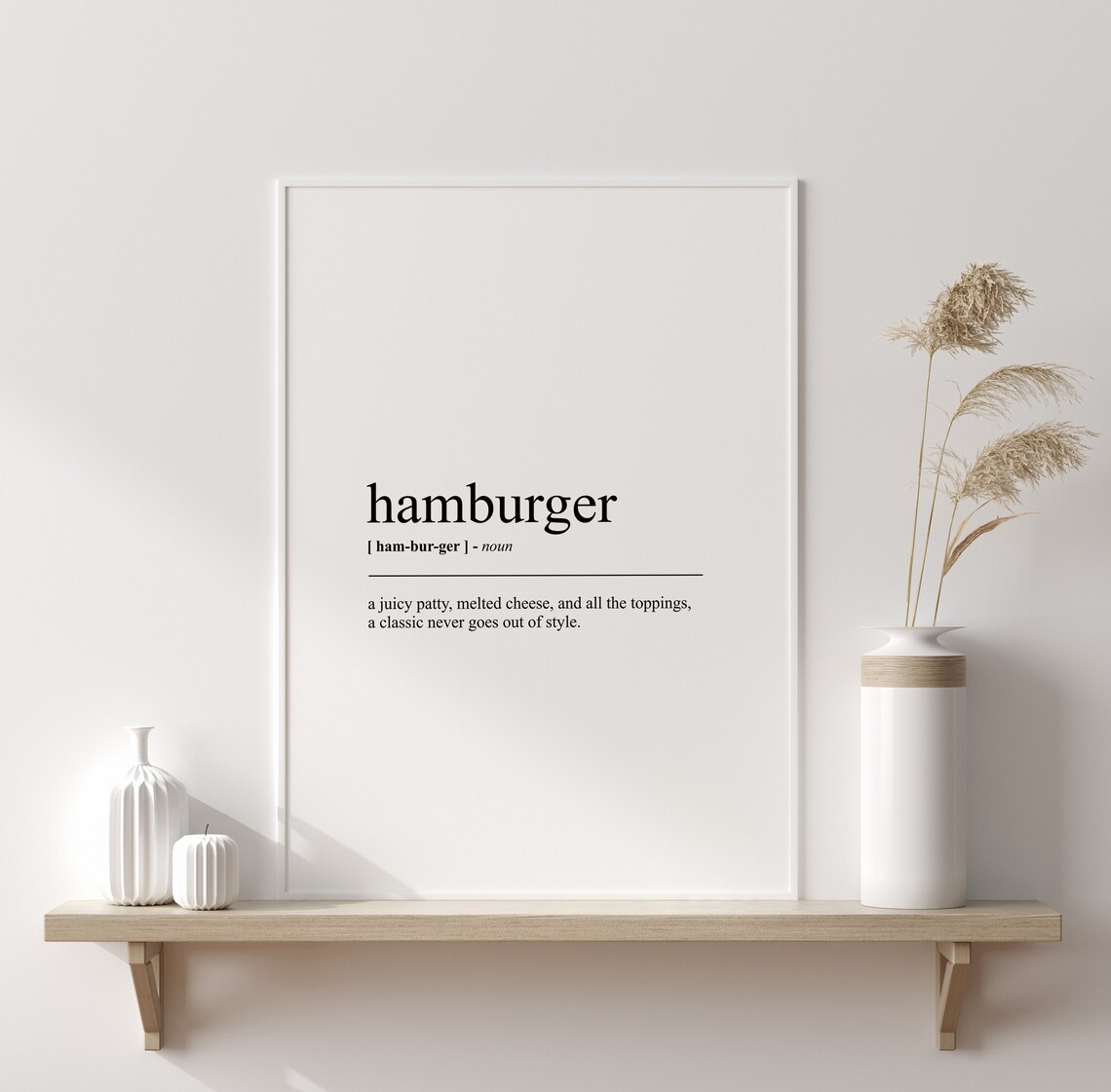 Hamburger Definition Print, Funny Kitchen Wall Art - Image 2