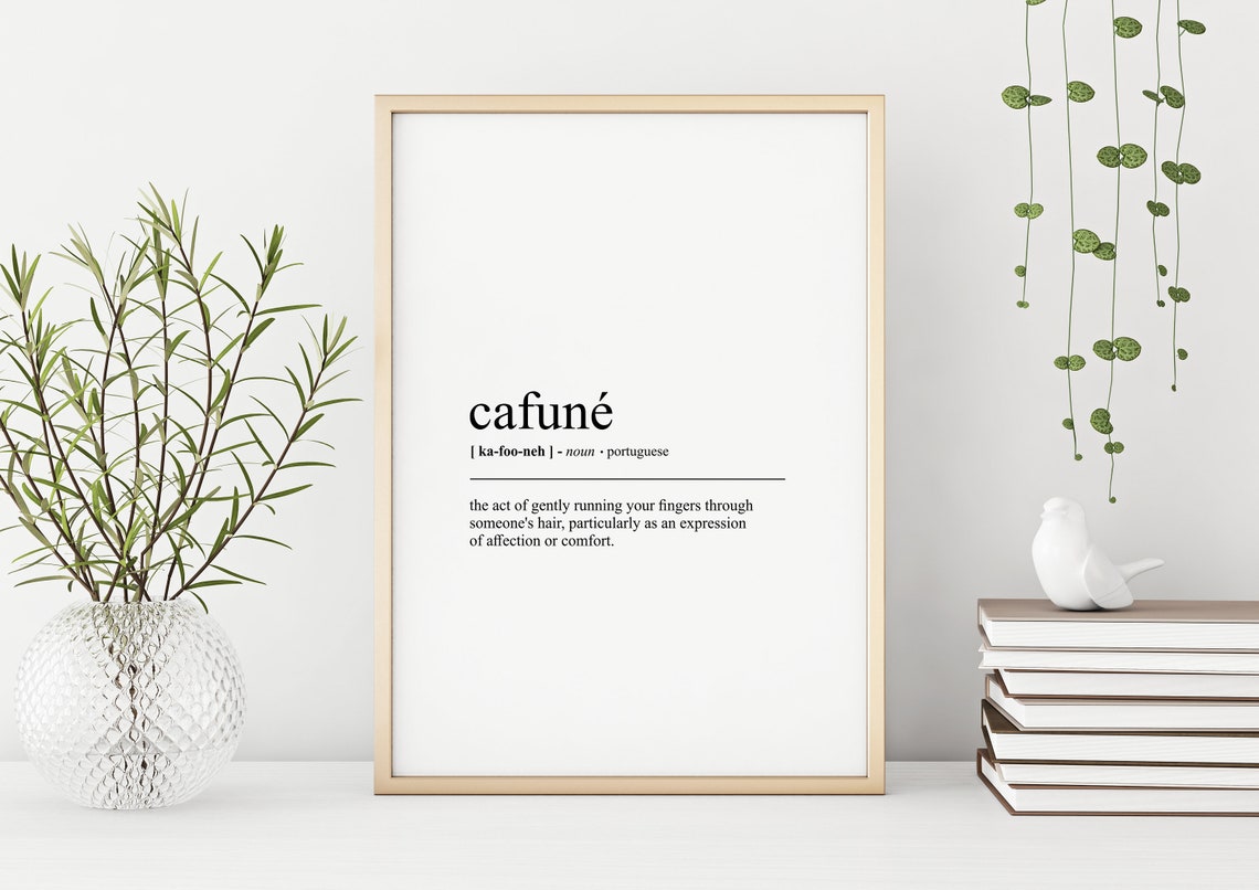 Cafune Portuguese Word Definition Minimalist Dictionary Poster - Image 2