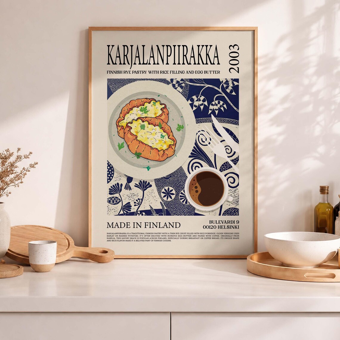 Karelian Pasty Retro Kitchen Art Print