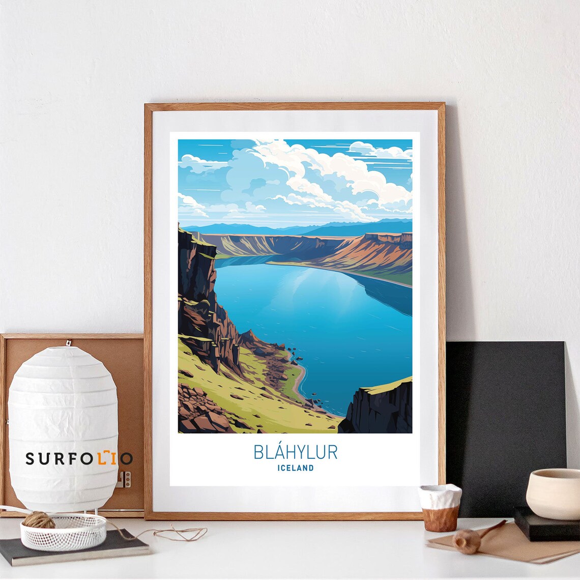Blhylur Iceland Volcanic Lake, Highland Landscape