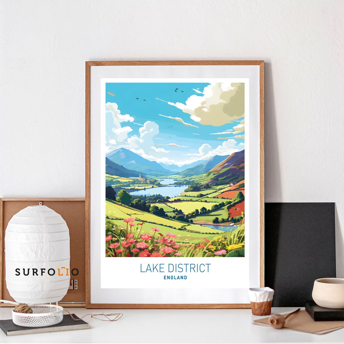 Lake District England Landscape, Hiking Poster