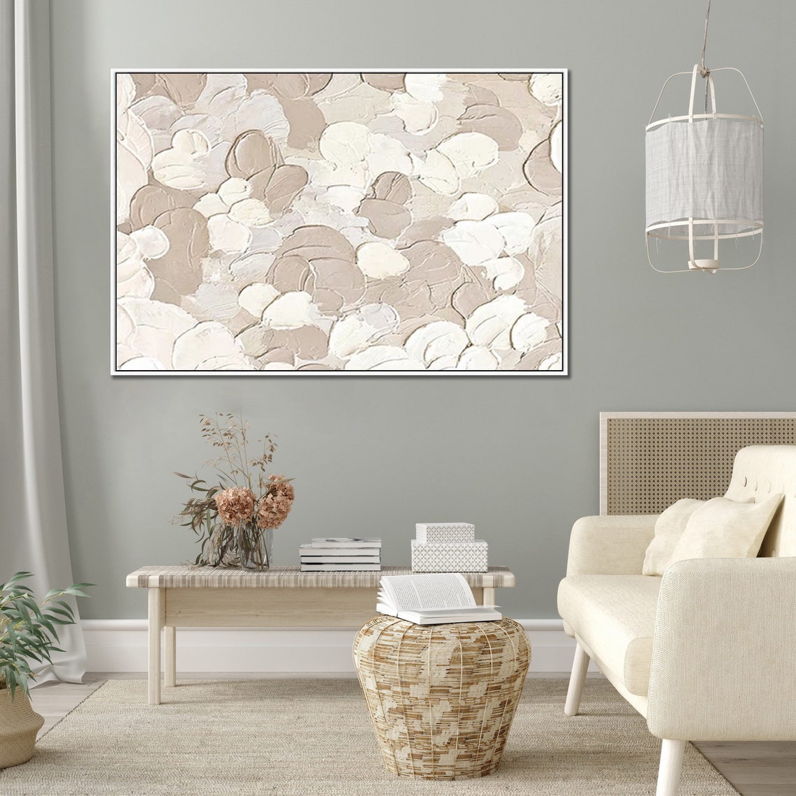 Original Beige White Abstract Painting Beige White 3d Textured Wall Art Beige White Minimalist Art Abstract Painting Beige White 3d Wall Art - Image 2
