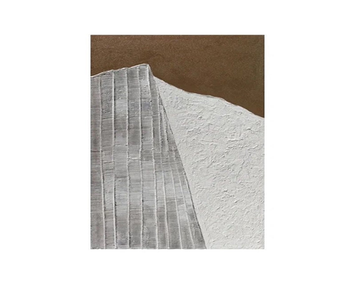 Gray Pleated Fan Relief Texture Minimalist Abstract Art Print - Image 3