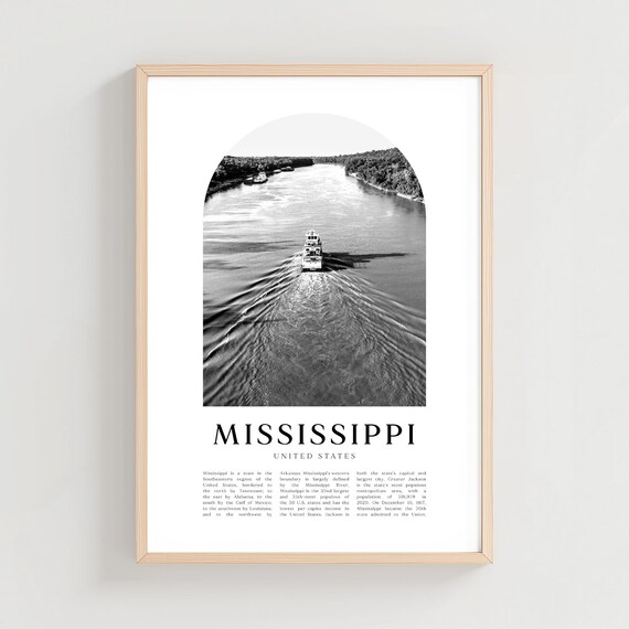 Mississippi River Paddlewheel Steamboat Black White Photo Poster