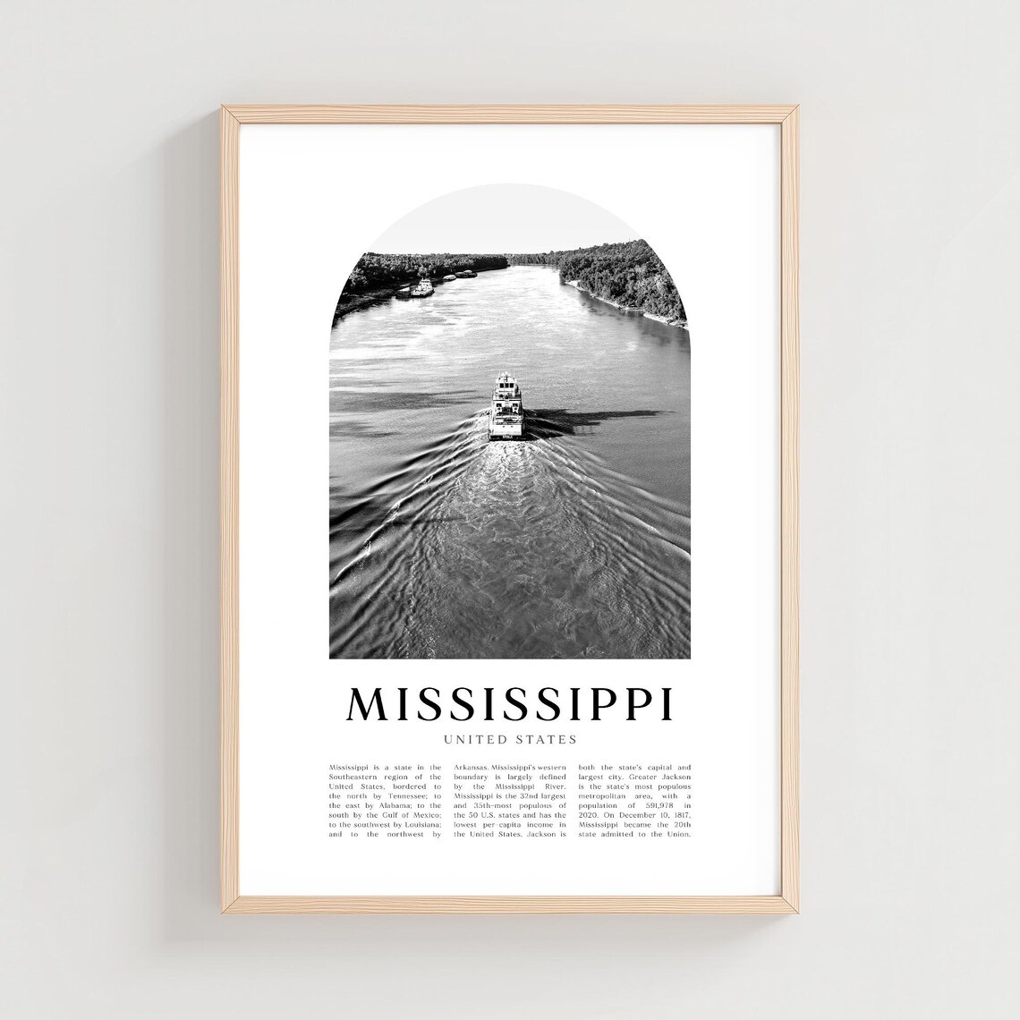 Mississippi River Paddlewheel Steamboat Black White Photo Poster