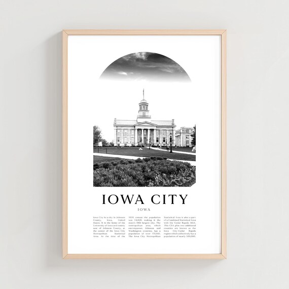 Iowa City Iowa Old Capitol Building Monochrome Photo Stately Poster