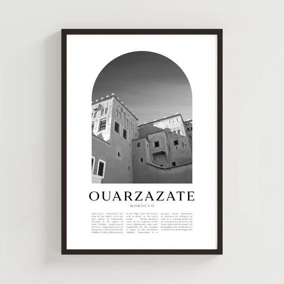 Ouarzazate Travel Poster Print Wall Art Morocco City Gift Decor Af154m