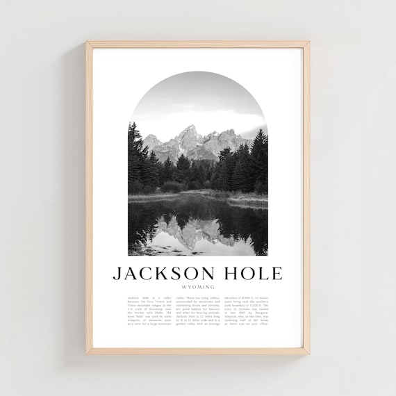Jackson Hole Wyoming Grand Teton Mountain Lake Reflection Poster