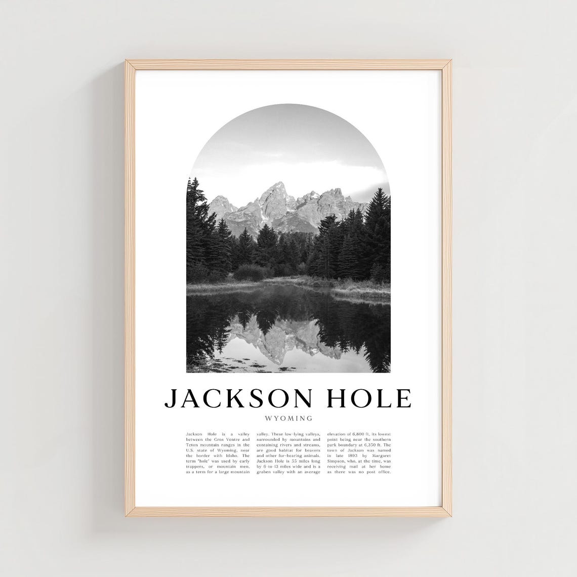 Jackson Hole Wyoming Grand Teton Mountain Lake Reflection Poster
