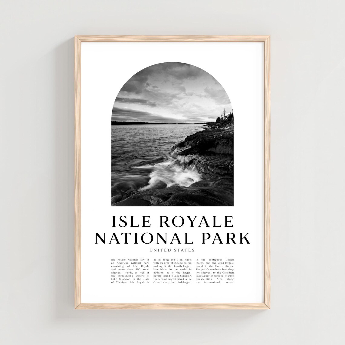 Isle Royale National Park Lake Superior Rocky Shore Travel Poster