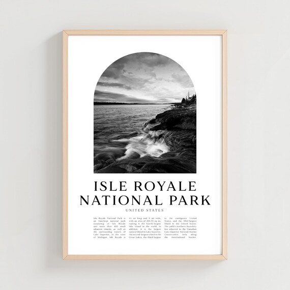 Isle Royale National Park Lake Superior Rocky Shore Travel Poster