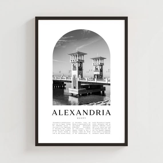 Alexandria Travel Poster Print Wall Art Egypt City Gift Decor Af17m