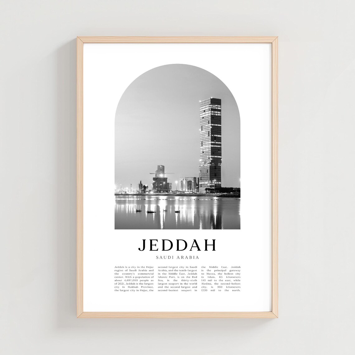 Jeddah Travel Poster, Saudi Arabia City Art Print