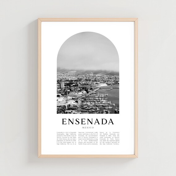 Ensenada Travel Poster Print Wall Art Mexico City Gift Decor Na215m