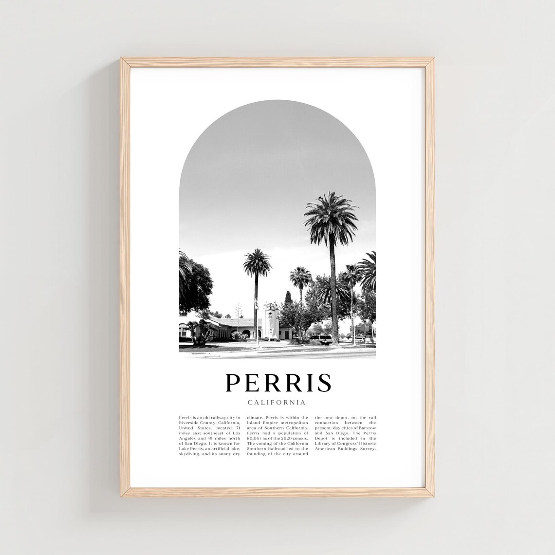 Perris California Palm Trees Historic Depot Photo Sunny Poster