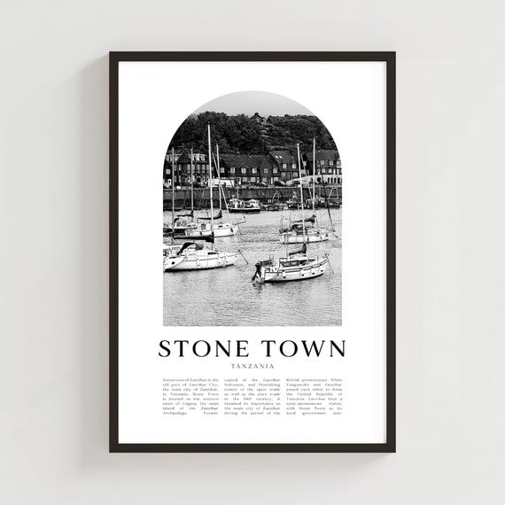 Stone Town Travel Poster Print Wall Art Tanzania City Gift Decor Af147m