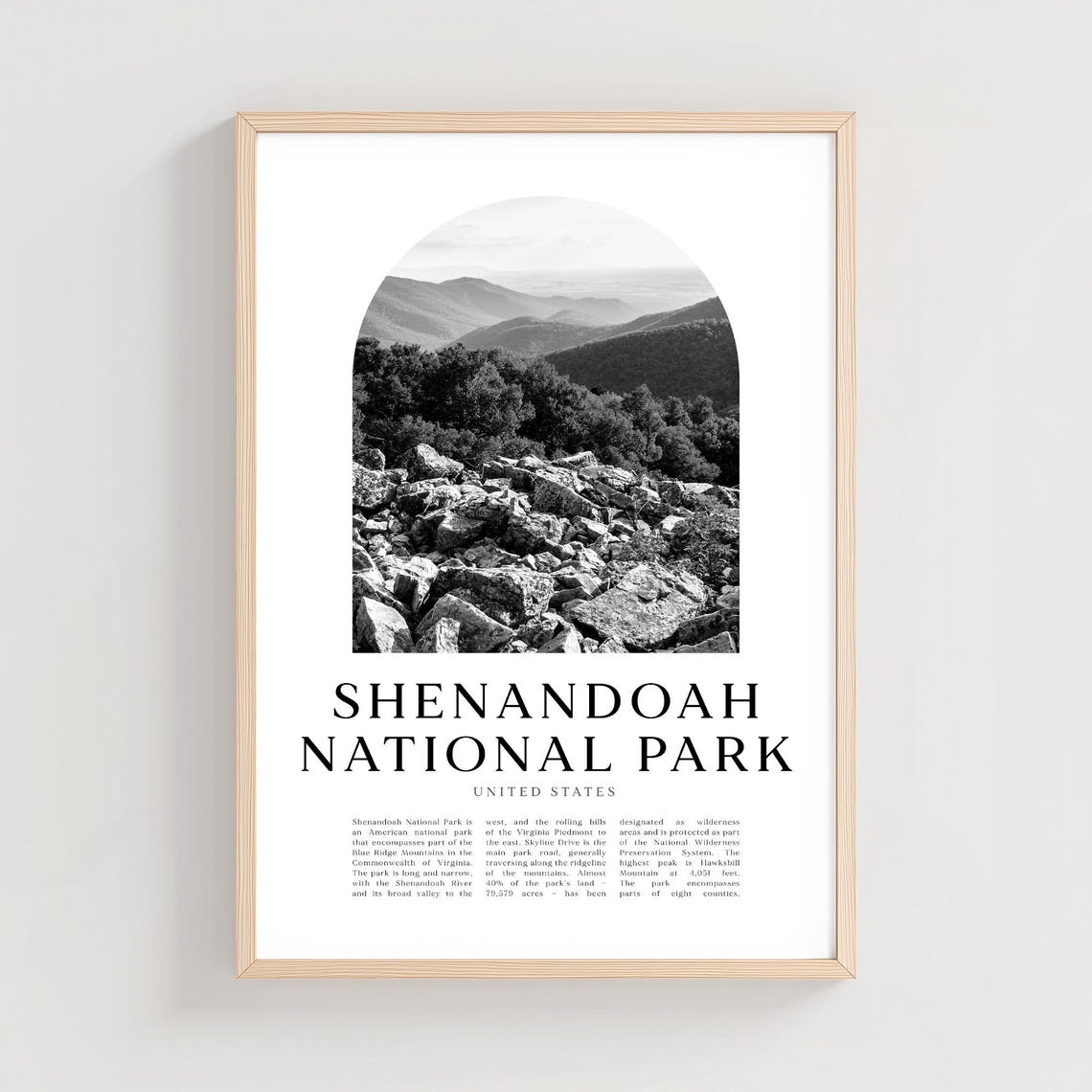 Shenandoah National Park Virginia Blue Ridge Vista Photo Poster