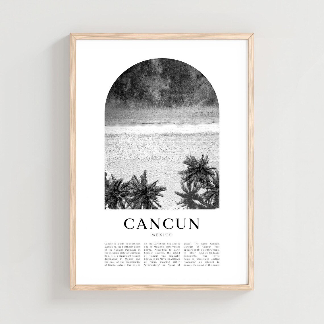 Cancun Travel Poster Print Wall Art Mexico City Gift Decor Na237m