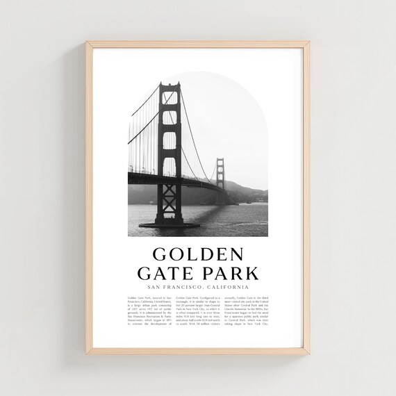 San Francisco Golden Gate Bridge Fog Black and White Photo Poster