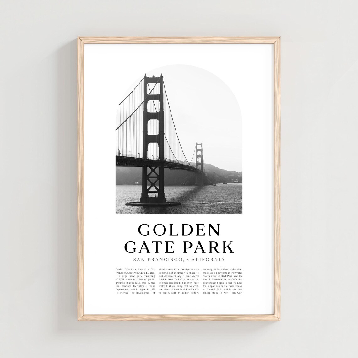 San Francisco Golden Gate Bridge Fog Black and White Photo Poster